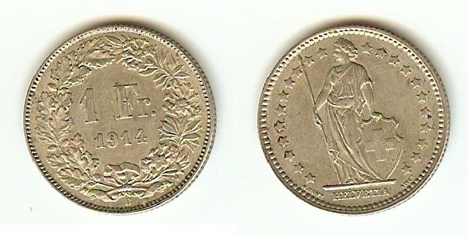 Suisse Franc 1914B SUP